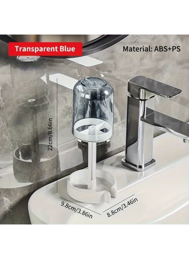 Blue Plastic Toothbrush And Toothpaste Holder Set With Dust Cover And Drainage Function - Image 5